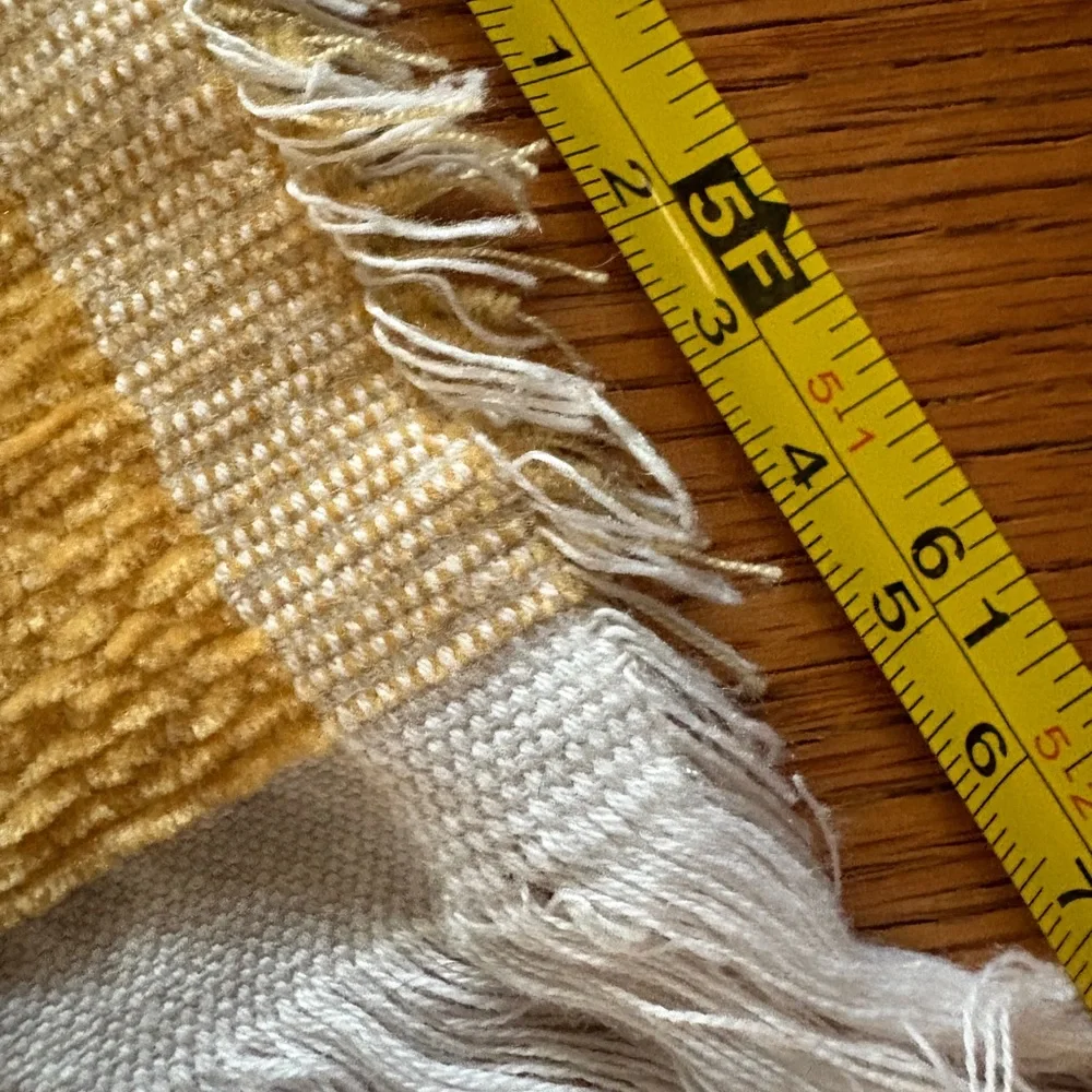 Tropical Palm Tree Throw Blanket Set of 2  - Mustard Yellow Gold and White Cream